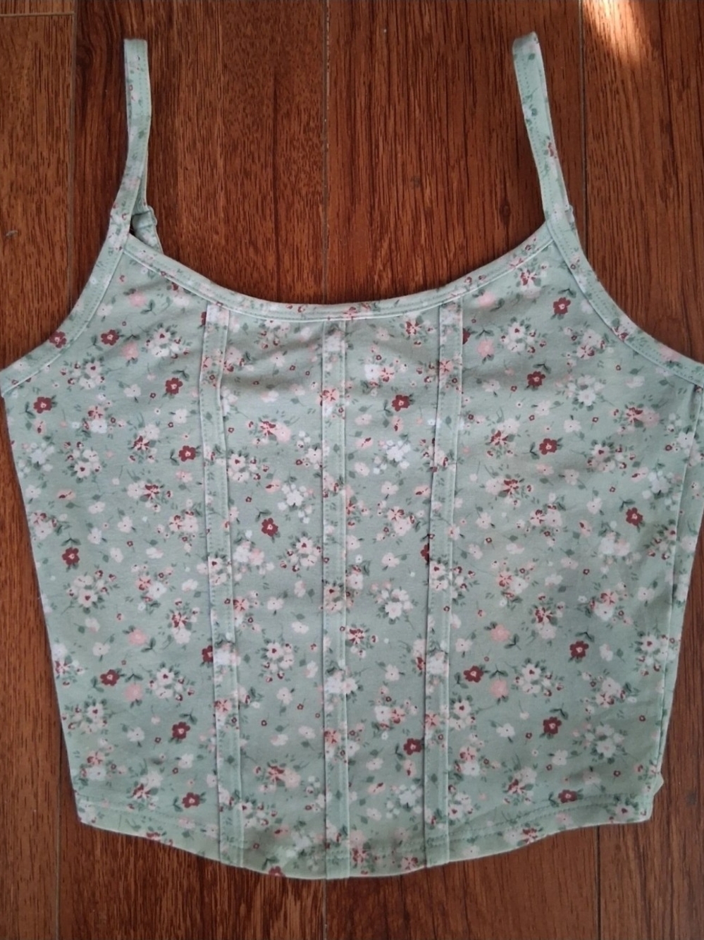 RSQ Green Floral Corset Tank Top NWT Size Medium Cottagecore Coquette
